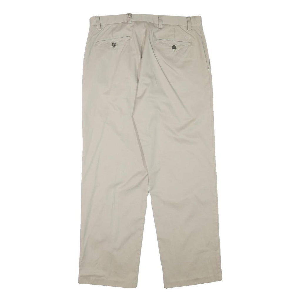DOCKERS Mens Cotton Blend Beige Regular Fit Straight Leg Trousers W33 L29
