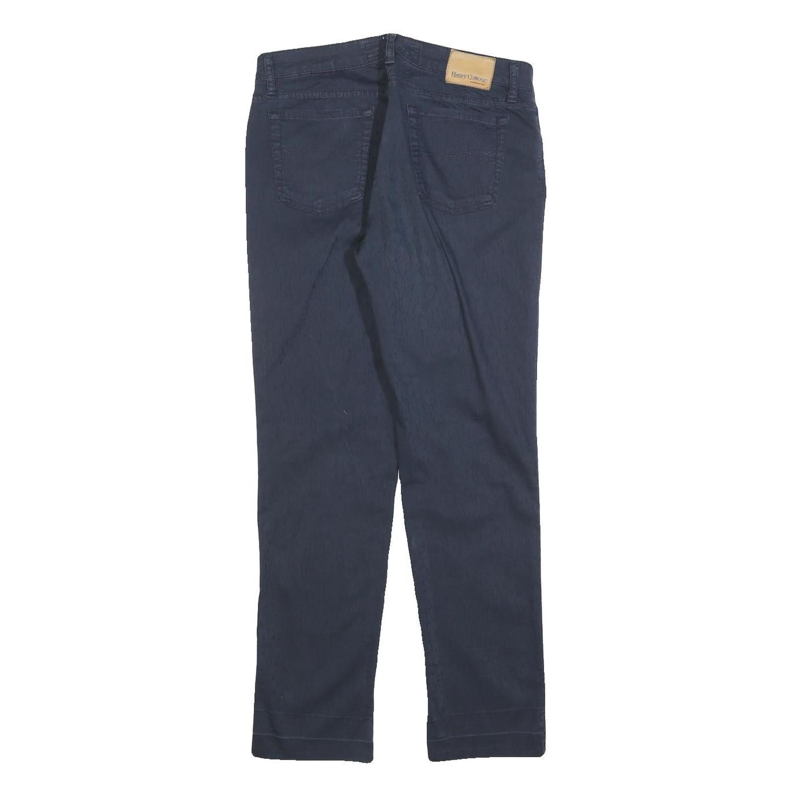 HENRY COTTONS Womens Cotton Blend Navy Slim Slim Trousers W27 L28 Stylish Fit