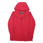 THE NORTH FACE Womens Red Jacket S Polyester Blend Zip Hooded Outdoor Waterproof