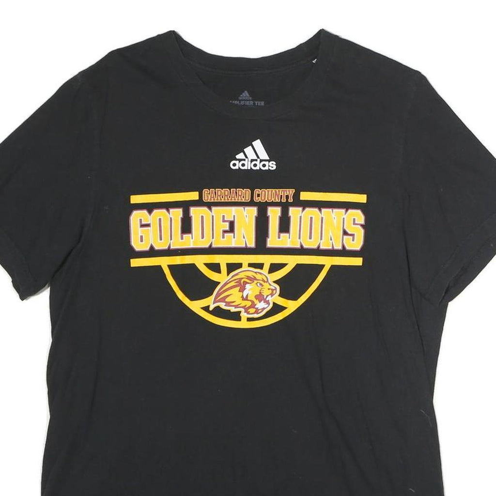 ADIDAS Mens Black Golden Lions Graphic T-Shirt M Short Sleeve Crew Neck Cotton