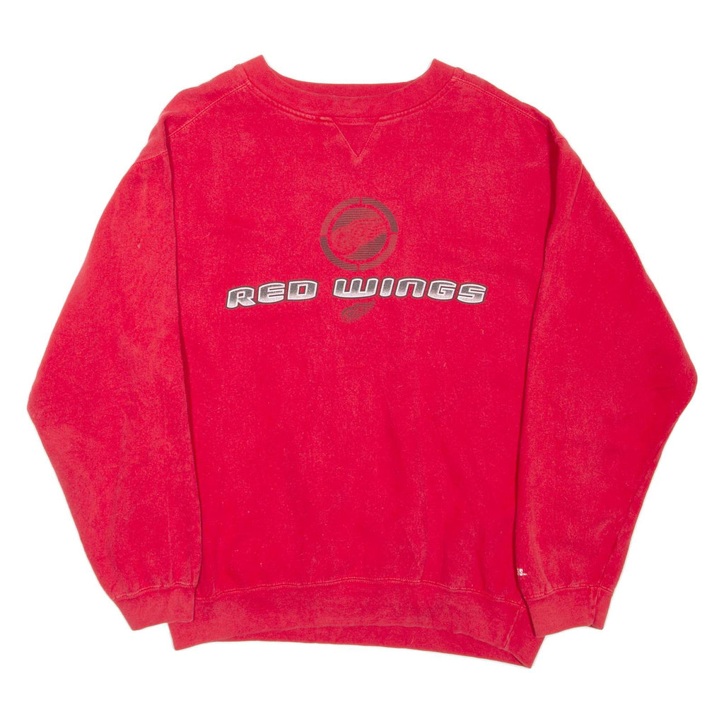 NHL HOCKEY RULES Detroit Red Wings Mens Sweatshirt Red USA L