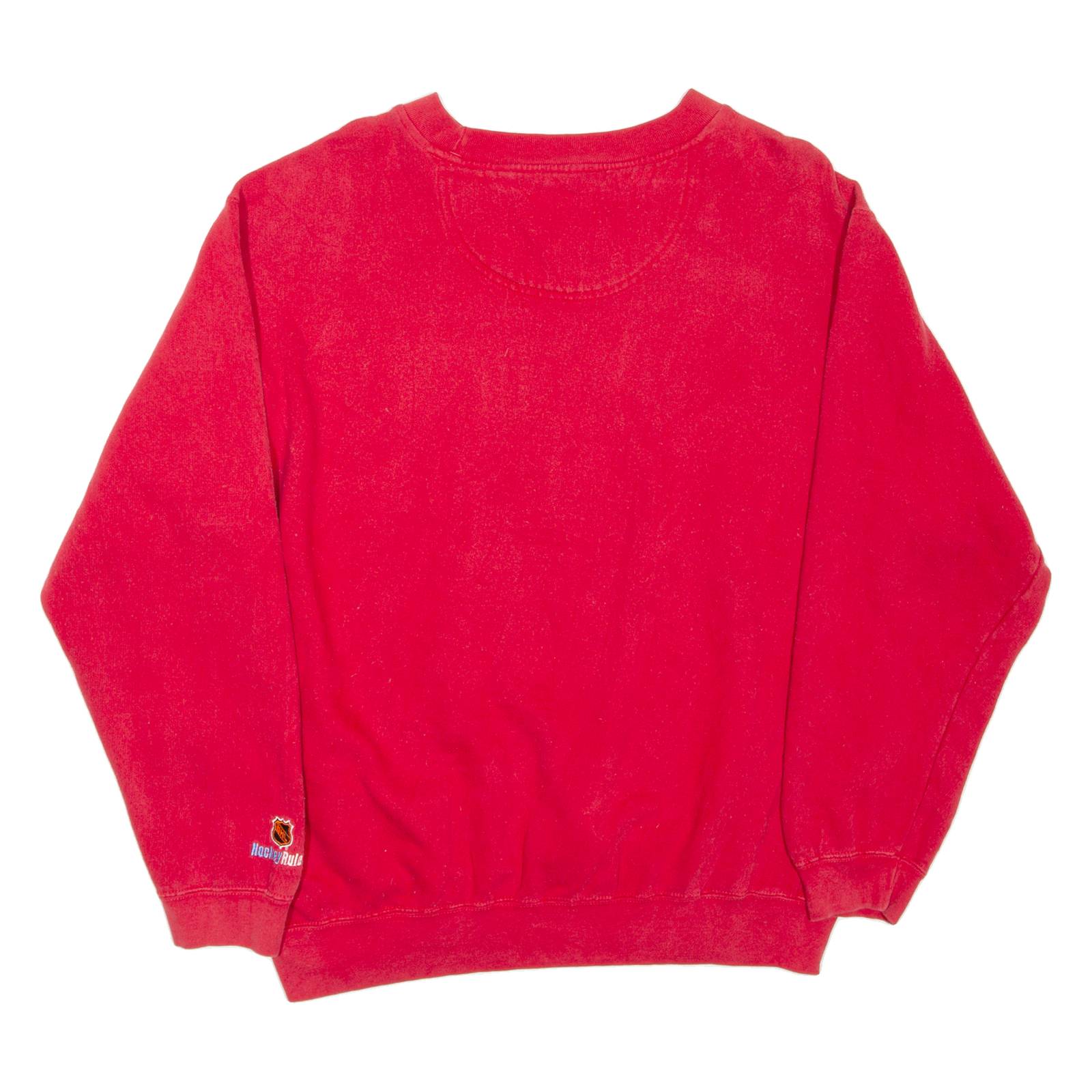 NHL HOCKEY RULES Detroit Red Wings Mens Sweatshirt Red USA L
