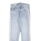 LEVI'S 501 Womens Jeans Blue Regular Straight Denim Light W26 L25 Crystal Trim