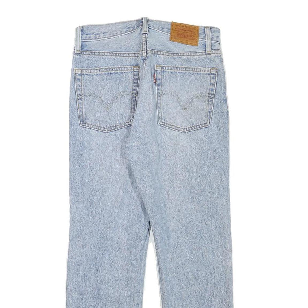 LEVI'S 501 Womens Jeans Blue Regular Straight Denim Light W26 L25 Crystal Trim