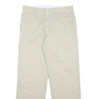 DICKIES Mens Cotton Blend Beige Regular Straight Trousers W29 L30 Workwear Zip