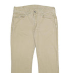 LEVI'S Mens Classic Cotton Blend Beige Trousers W36 L30 Straight Zip Closure