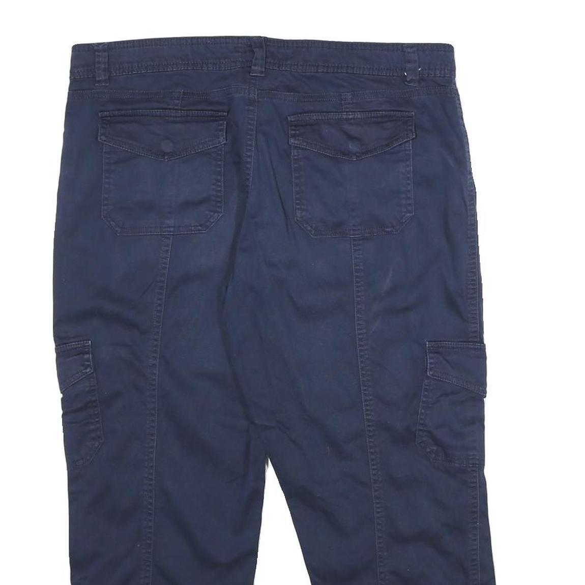 REVOLUTION Womens Shorts Navy Blue Casual Cargo UK 12 W32 Cotton Blend