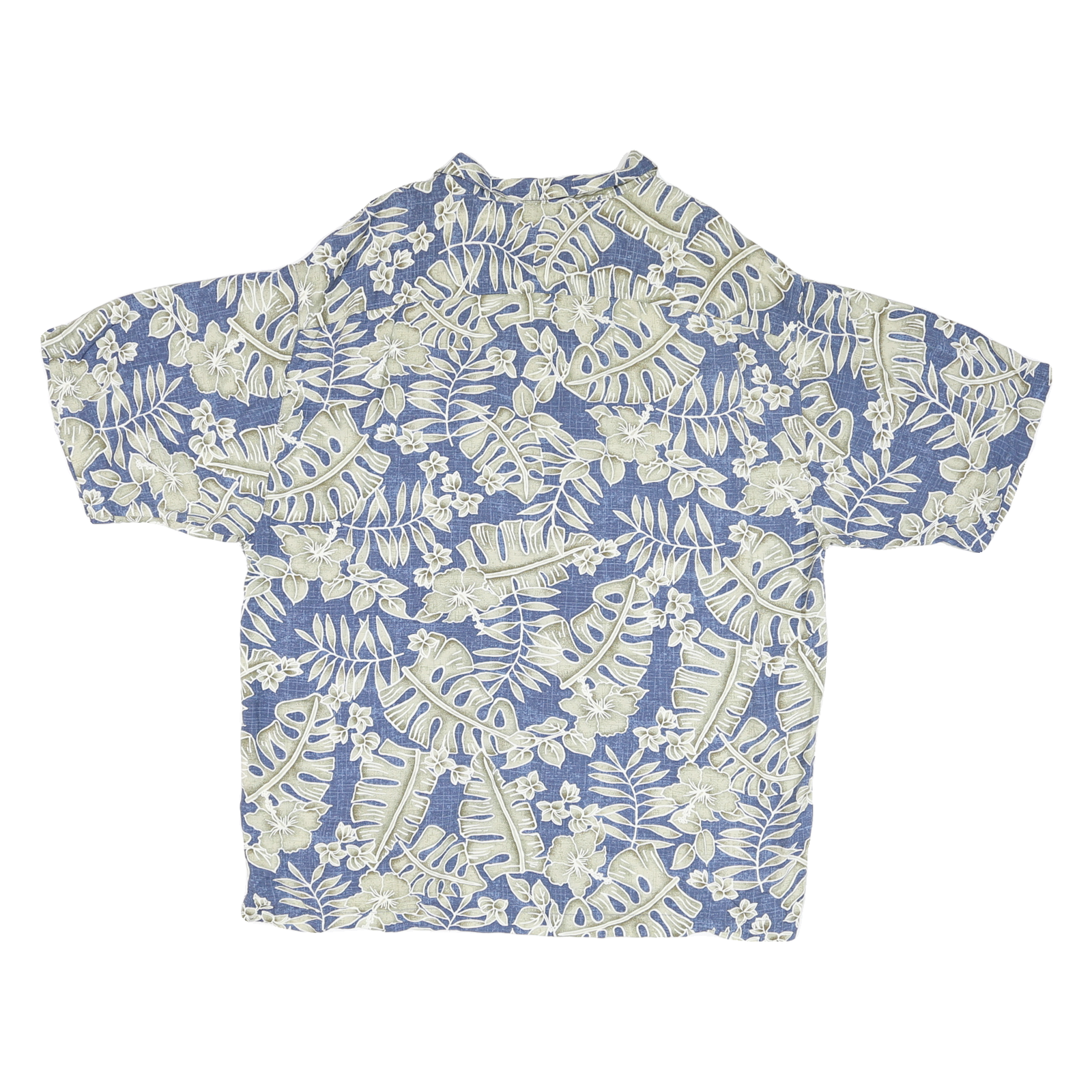 BREAKWATER Mens Blue & Cream Hawaiian Shirt XL Rayon Casual Summer Relaxed Fit