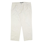 DOCKERS Mens Cotton Blend Cream Classic Fit Straight Leg Trousers W40 L32 Casual
