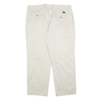 DOCKERS Mens Cotton Blend Cream Classic Fit Straight Leg Trousers W40 L32 Casual