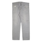 CARHARTT Mens Relaxed Grey Cotton Blend Trousers W38 L34 Workwear Casual Zip
