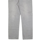 CARHARTT Mens Relaxed Grey Cotton Blend Trousers W38 L34 Workwear Casual Zip