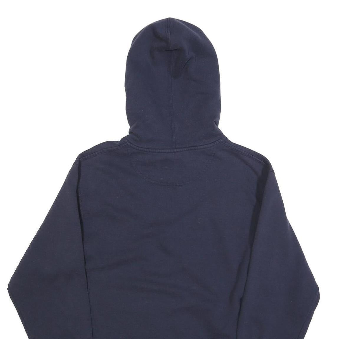 CHAMPION Mens Navy Blue Pullover Hoodie S Cotton Blend Logo Sweatshirt