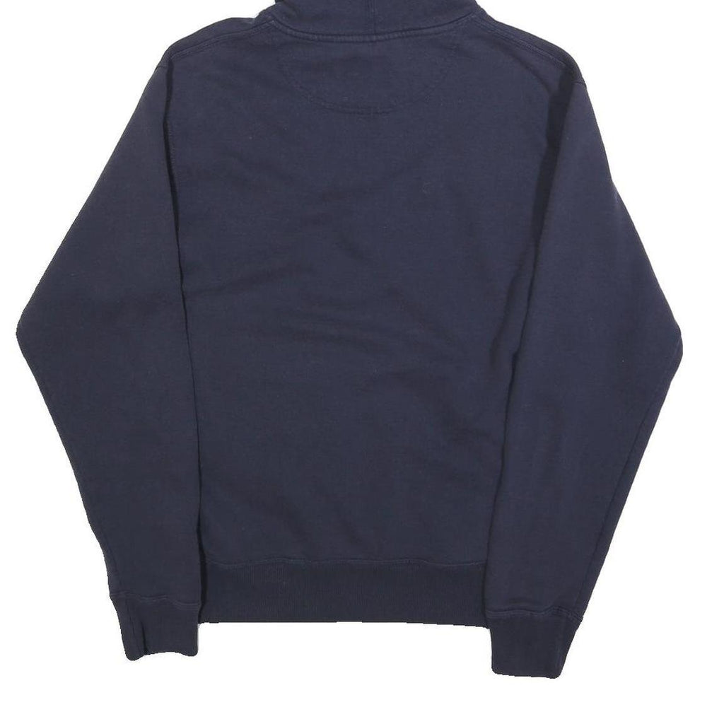 CHAMPION Mens Navy Blue Pullover Hoodie S Cotton Blend Logo Sweatshirt