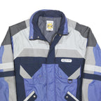 LETS JET Mens Blue Grey Polyester Blend Jacket XL Zip Colourblock Sportswear