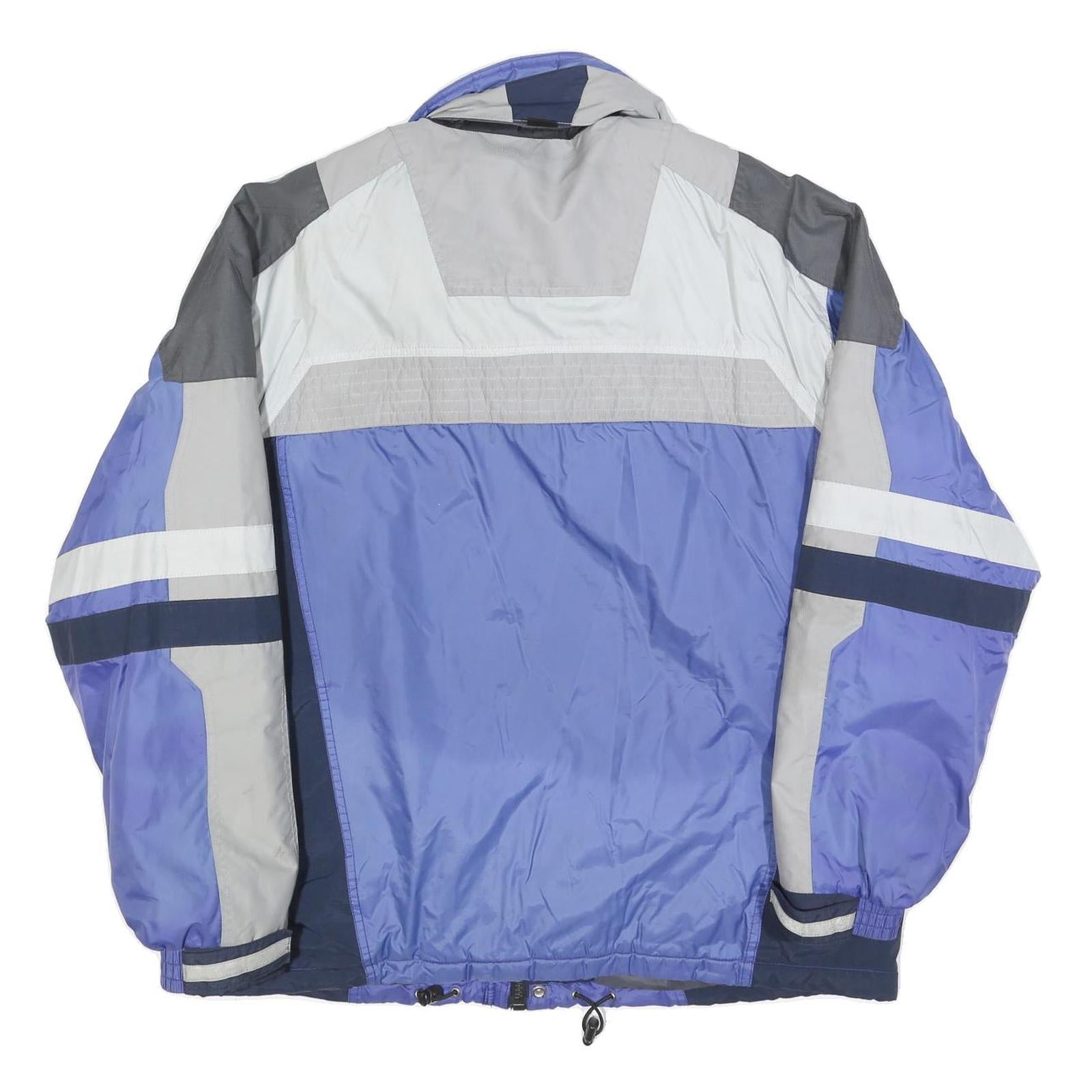 LETS JET Mens Blue Grey Polyester Blend Jacket XL Zip Colourblock Sportswear