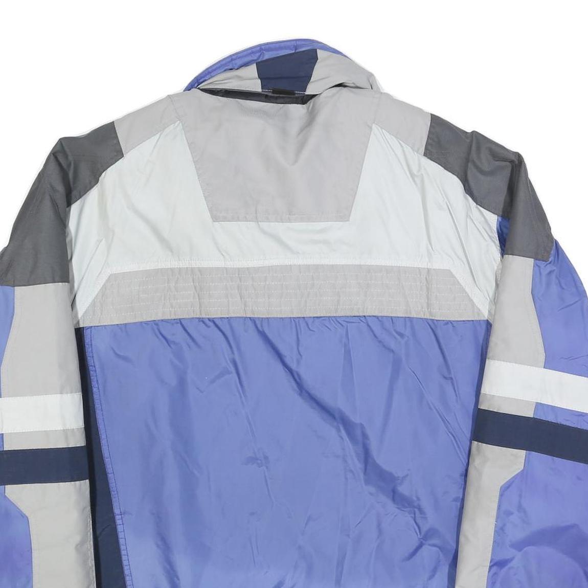 LETS JET Mens Blue Grey Polyester Blend Jacket XL Zip Colourblock Sportswear