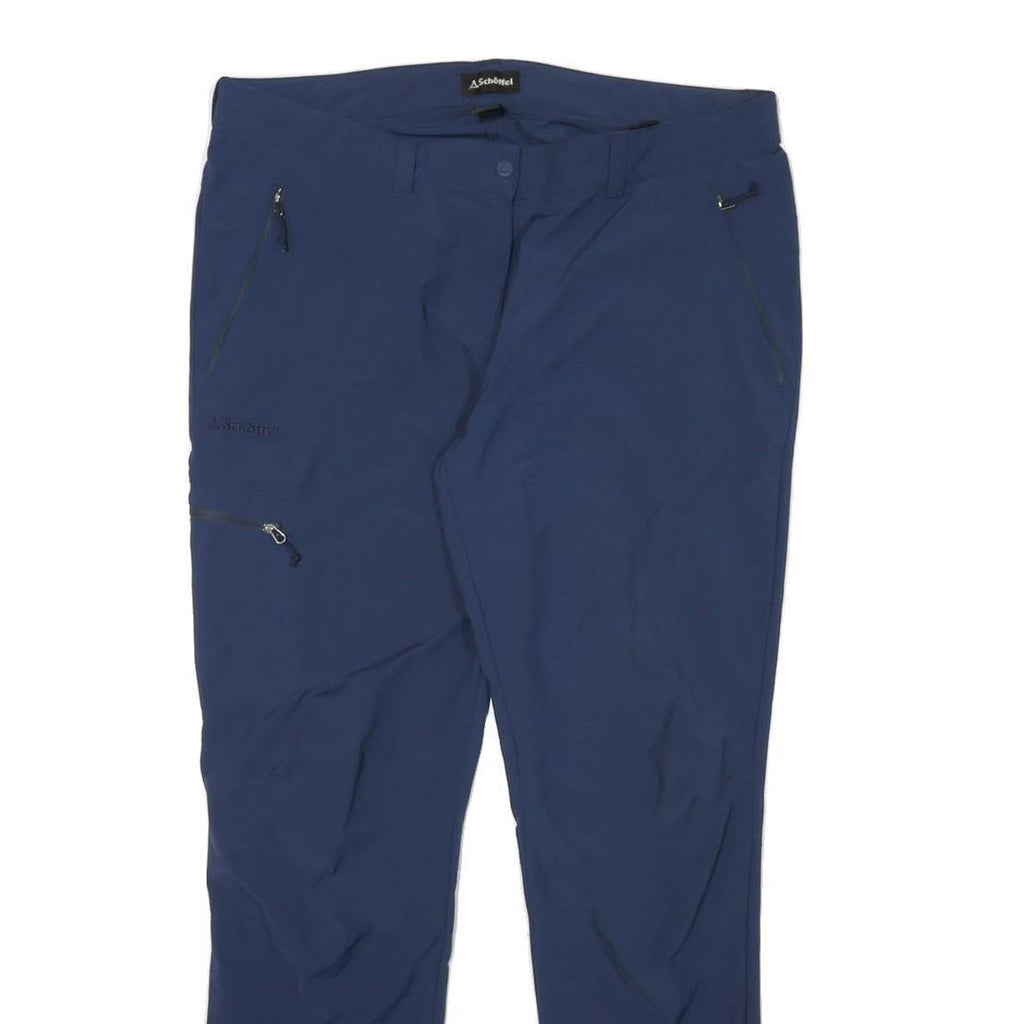 SCHOFFEL Womens Regular Blue Polyester Blend Zip Trousers W36 L30 Outdoor Casual