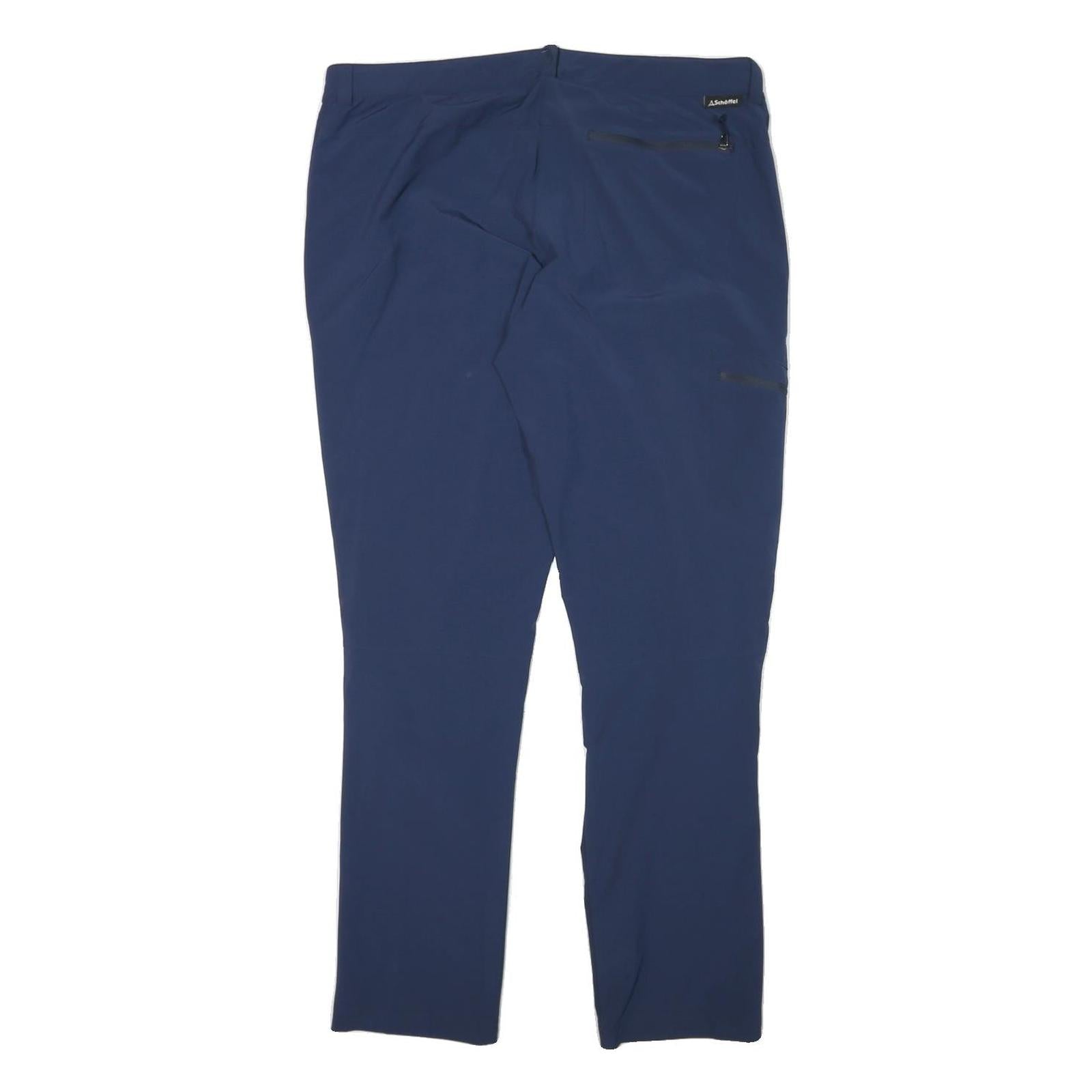 SCHOFFEL Womens Regular Blue Polyester Blend Zip Trousers W36 L30 Outdoor Casual