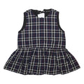 ZARA Womens Blue Check Sleeveless Day Cotton Dress XL Tie Back