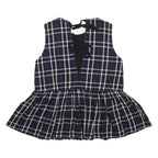 ZARA Womens Blue Check Sleeveless Day Cotton Dress XL Tie Back
