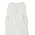 UNION BAY Womens Cotton Blend White Relaxed Cargo Trousers W23 L25 Zip Pocket