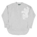 LAUREN RALPH LAUREN Womens Grey & White Floral Printed Long Sleeve Round Neck