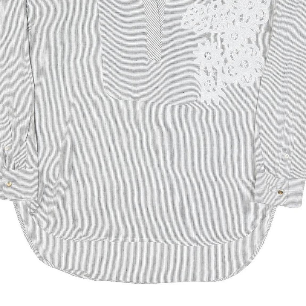 LAUREN RALPH LAUREN Womens Grey & White Floral Printed Long Sleeve Round Neck