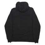 C.P. COMPANY Mens Black Hoodie M Rubber Logo Patch Pullover Drawstring Hood