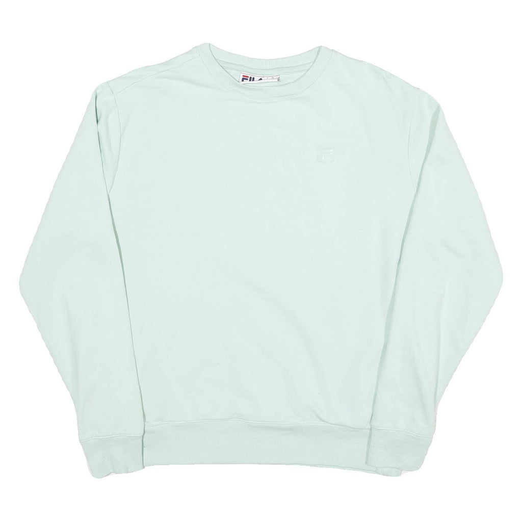 FILA Mens Light Green Sweatshirt Crew Neck M Cotton Blend Pullover Casual