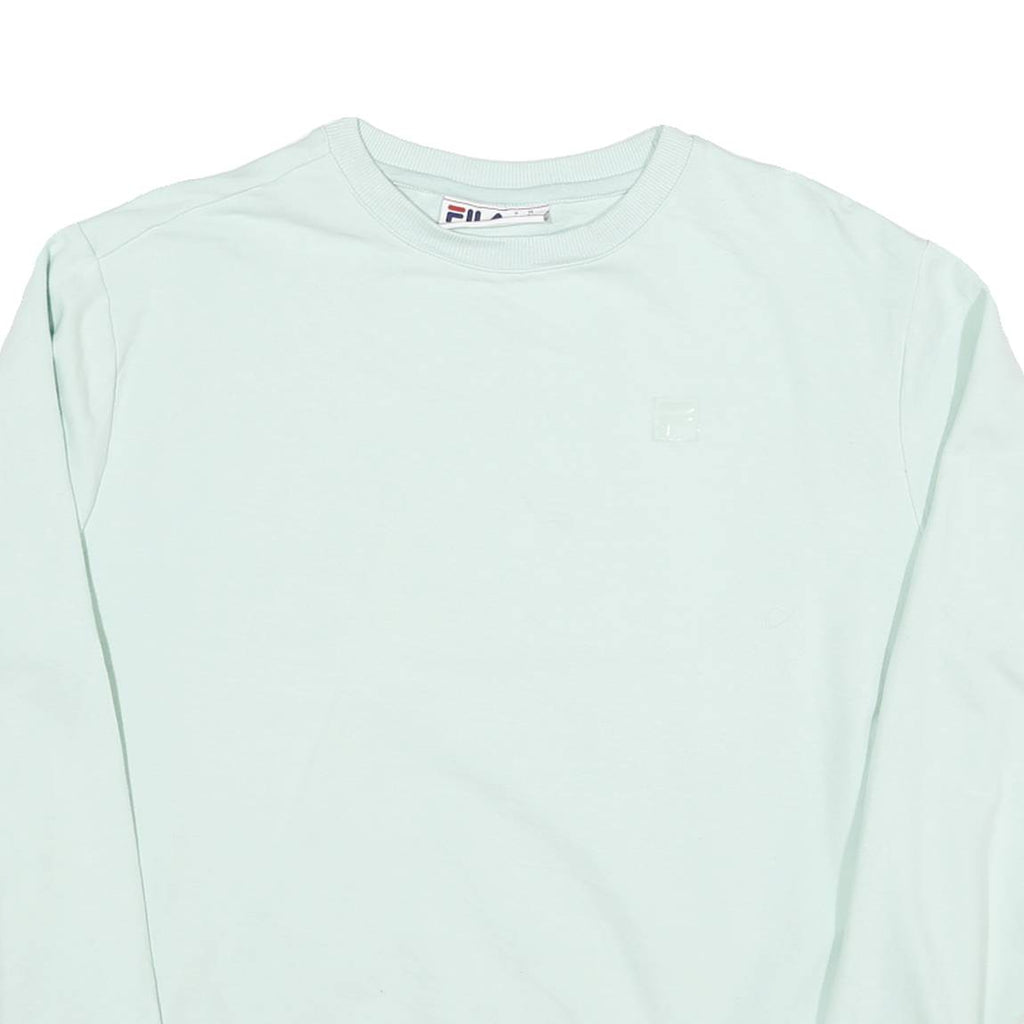 FILA Mens Light Green Sweatshirt Crew Neck M Cotton Blend Pullover Casual