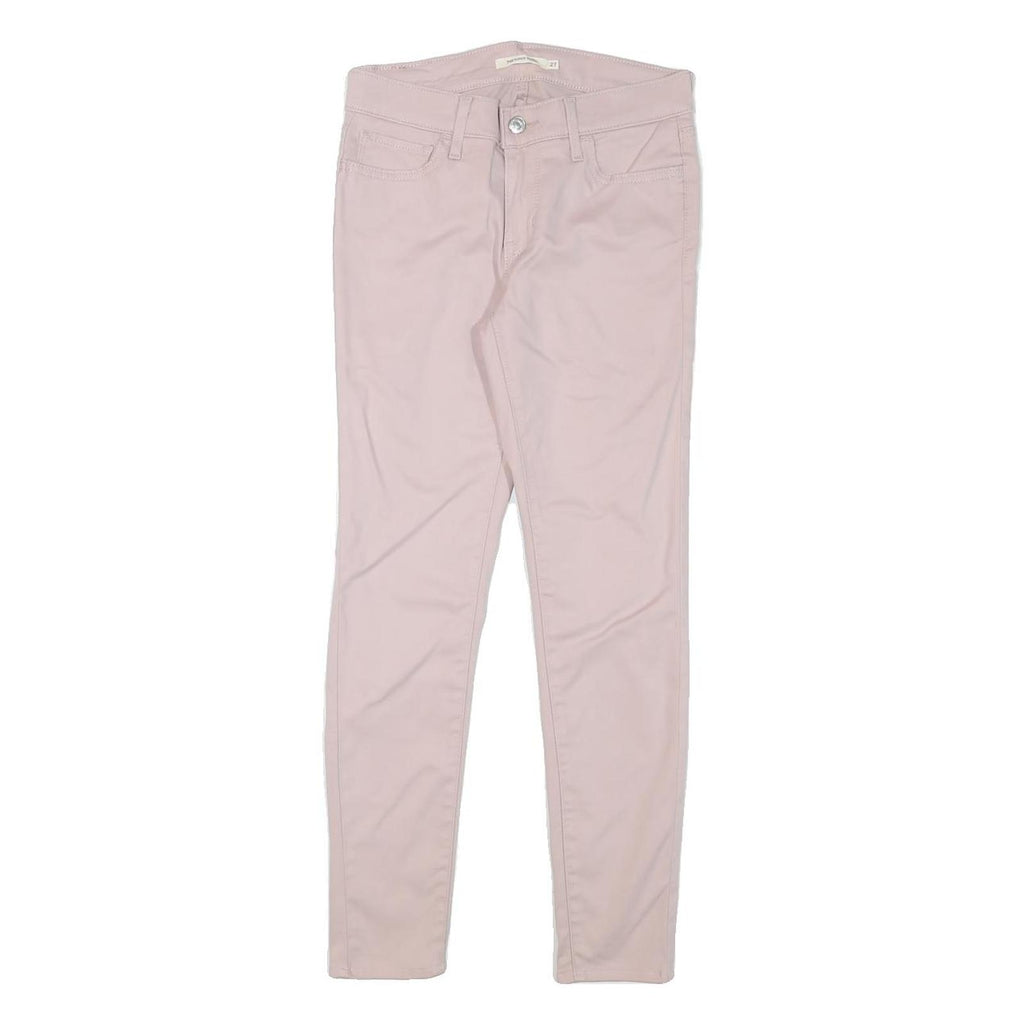 LEVI'S Womens Cotton Blend Pink Slim Skinny Trousers W27 L26 Stylish Comfort Zip