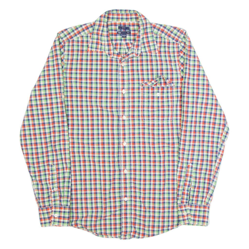 GAP Slim Fit Mens Shirt Red Gingham Long Sleeve M