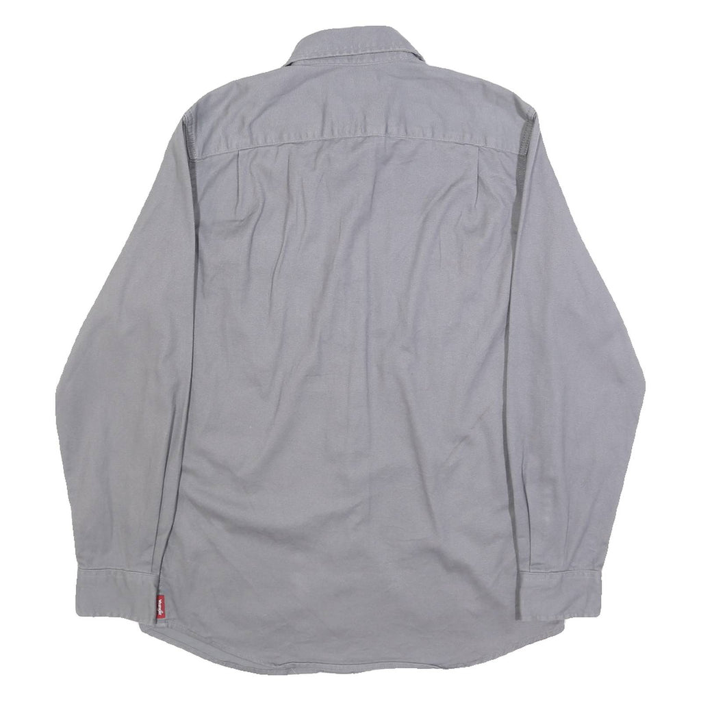 WRANGLER Mens Grey Shirt S Cotton Blend Casual Long Sleeve Button Down