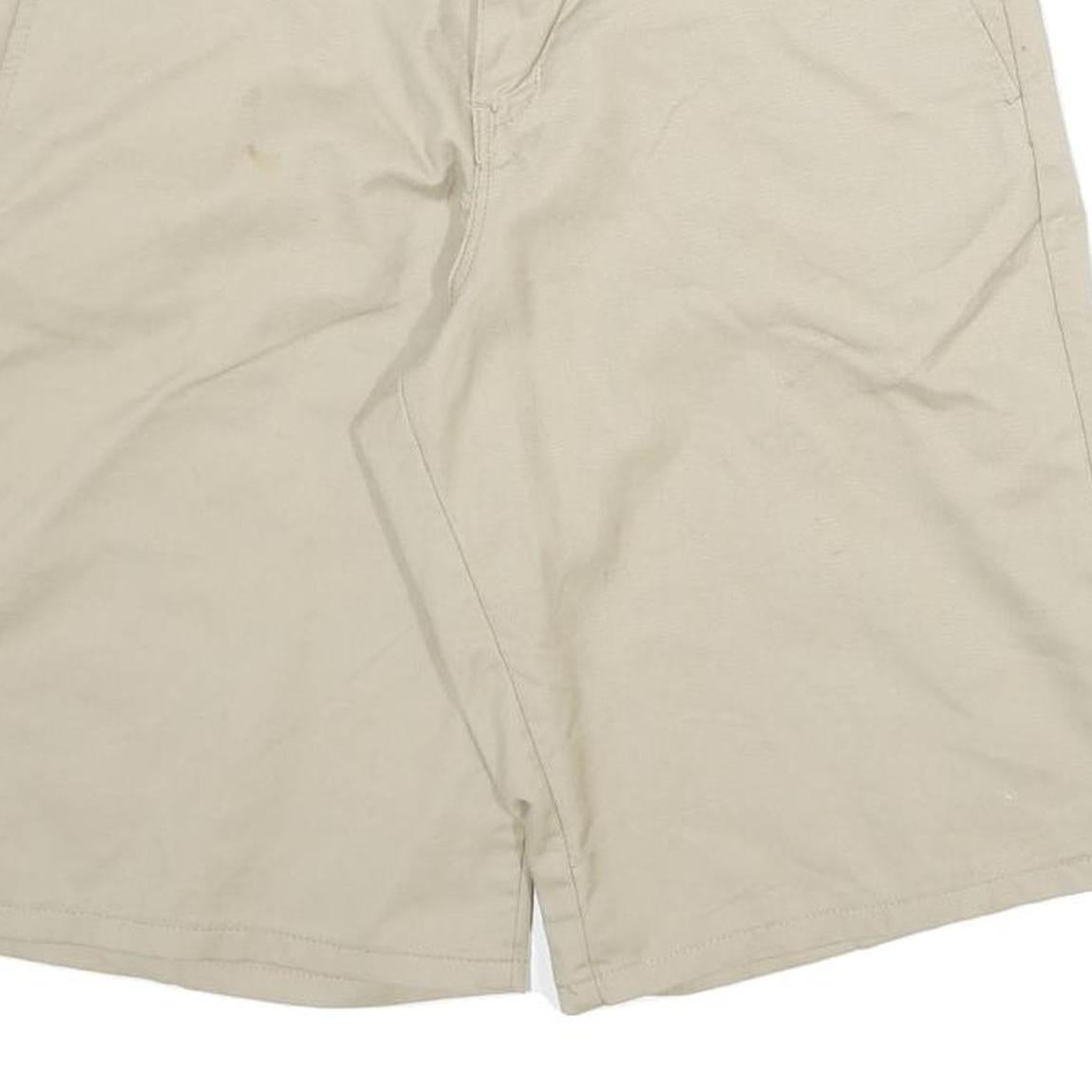 DICKIES Mens Utility Shorts Beige XL W32 Cotton Blend Workwear Button Closure