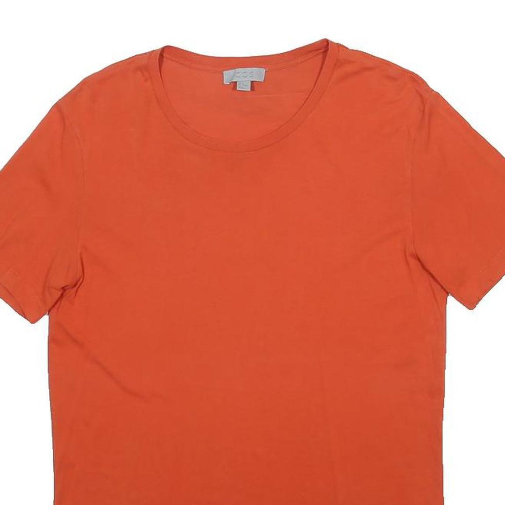COS Mens Orange T-Shirt S Short Sleeve Crew Neck Plain Cotton Blend Casual