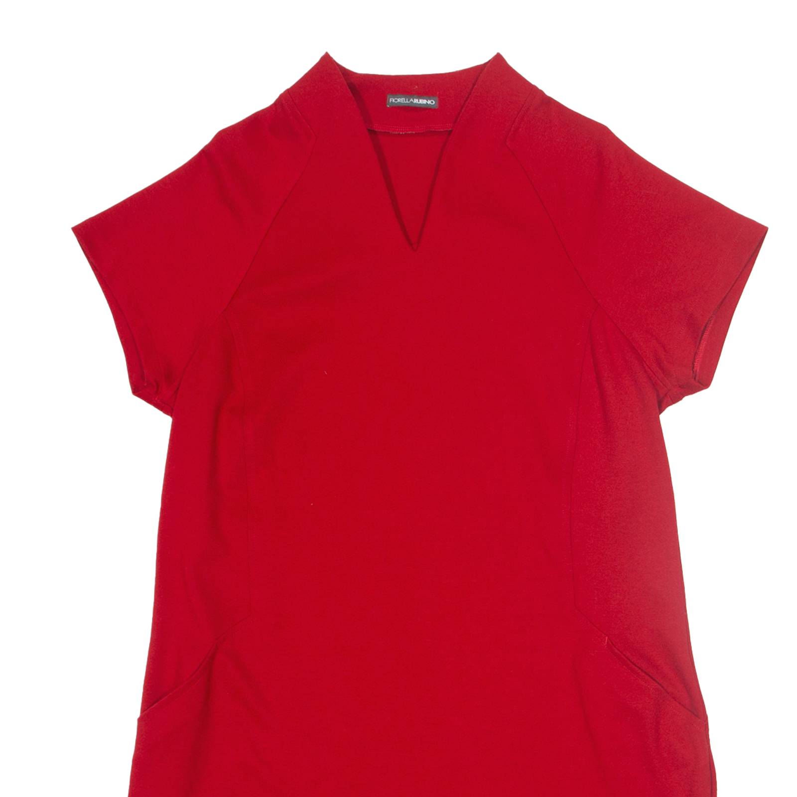 FIORELLA RUBINO Womens Shift Dress Red Short Sleeve Knee Length L