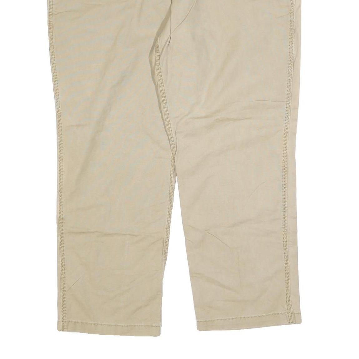 CARHARTT Mens Relaxed Fit Beige Cotton Blend Zip Trousers W42 L30 Workwear