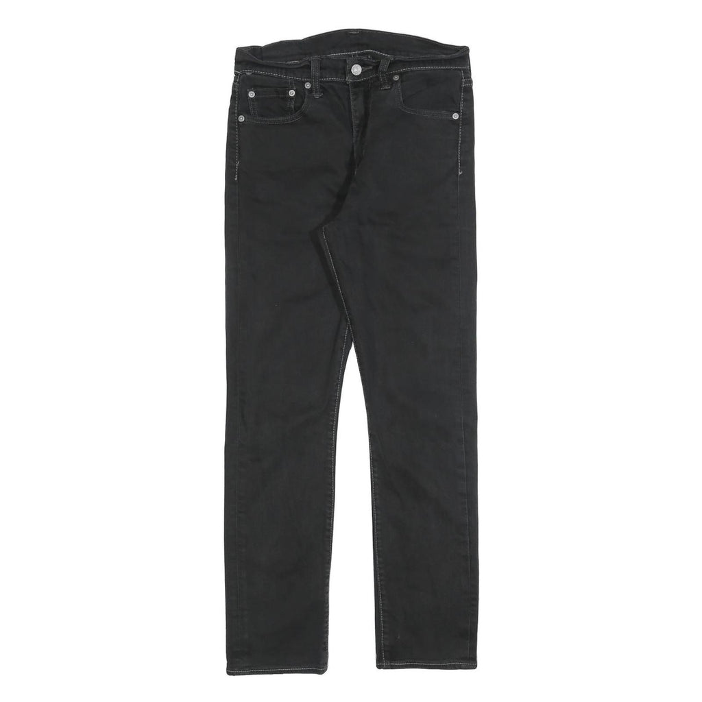 LEVI'S 522 Mens Slim Black Denim Regular W30 L30 Zip Jeans