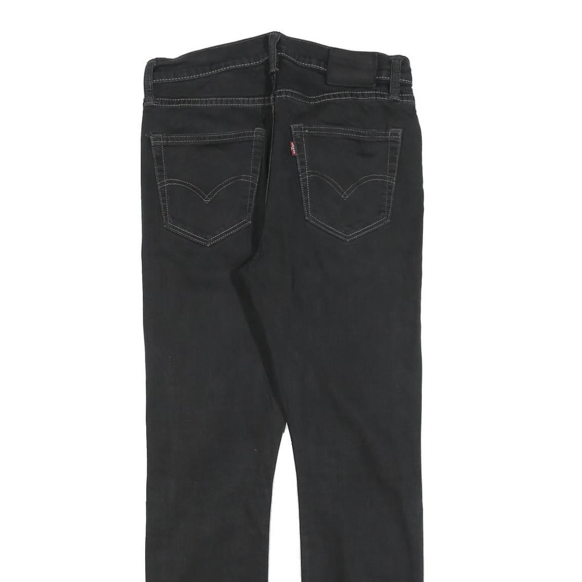 LEVI'S 522 Mens Slim Black Denim Regular W30 L30 Zip Jeans