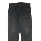 LEVI'S 521 02 Mens Jeans Black Regular Straight Denim Medium W38 L32 Zip