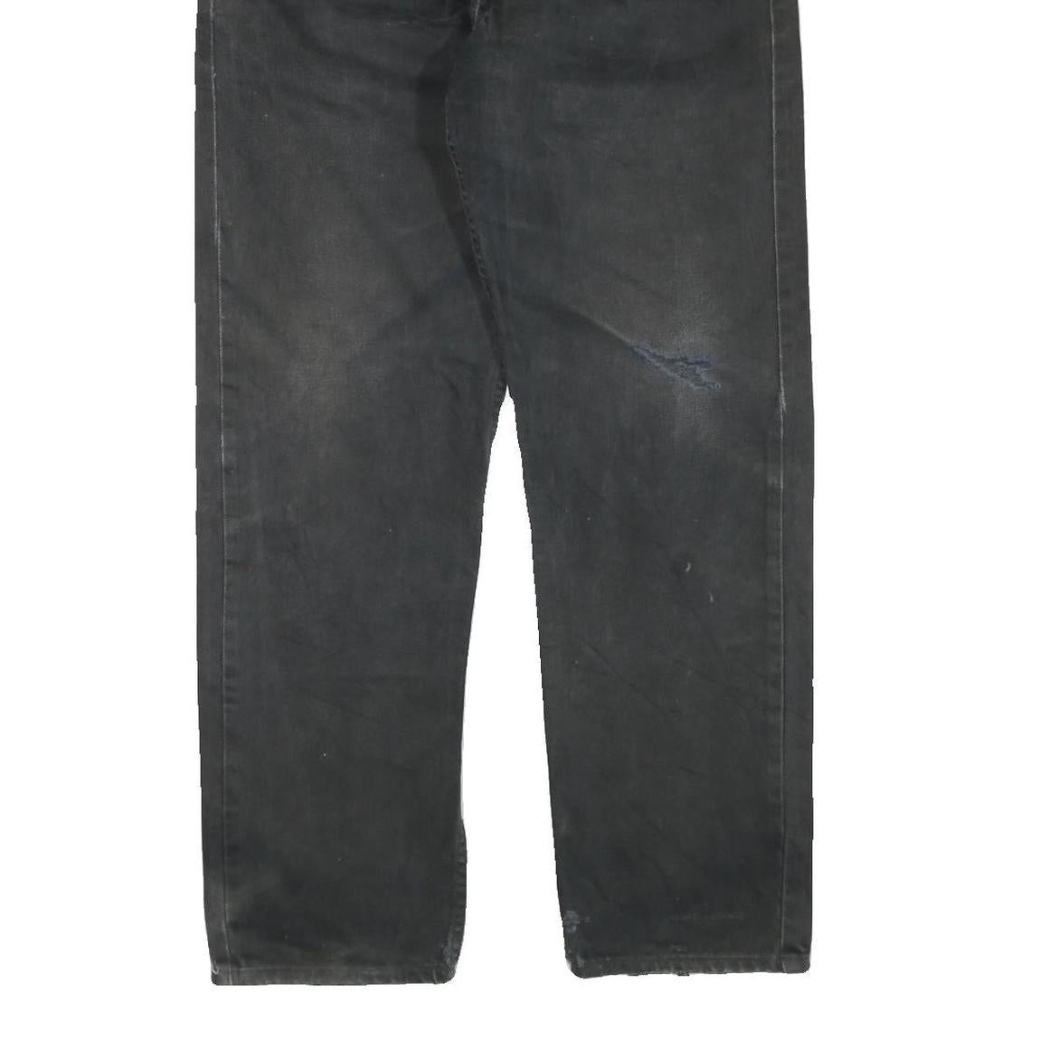 LEVI'S 521 02 Mens Jeans Black Regular Straight Denim Medium W38 L32 Zip