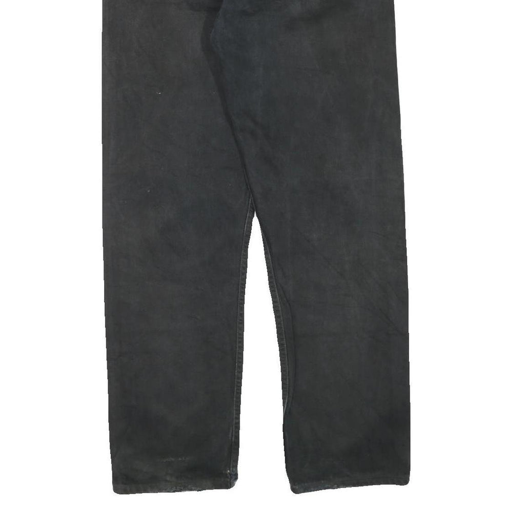 LEVI'S 521 02 Mens Jeans Black Regular Straight Denim Medium W38 L32 Zip