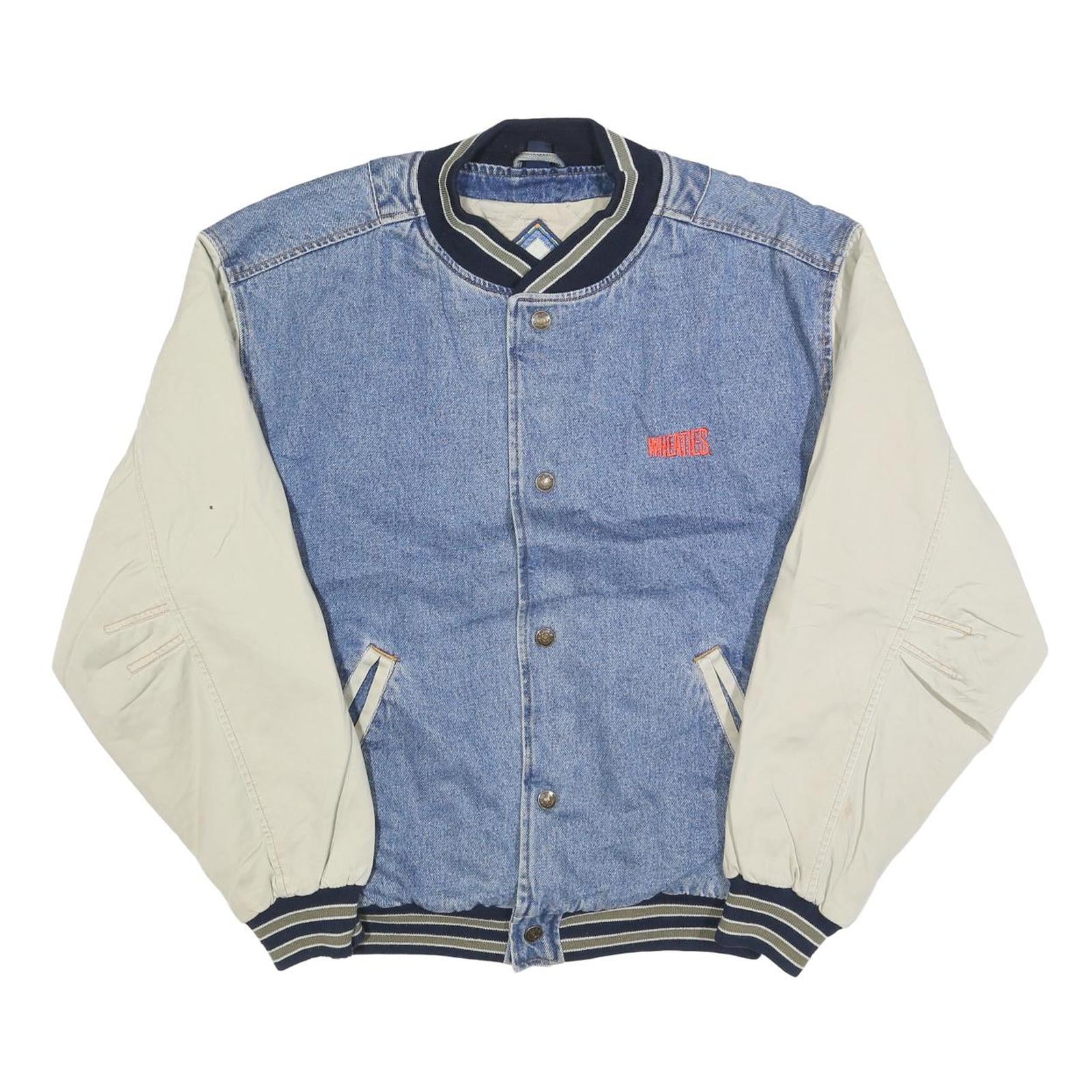 GEAR FOR SPORTS Mens Blue & Cream Button Denim Blend Jacket M Cotton Blend