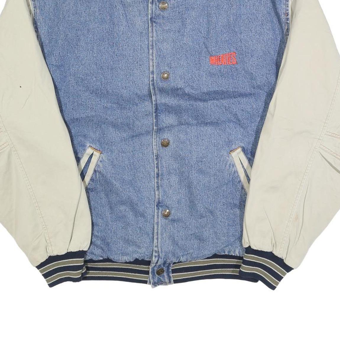 GEAR FOR SPORTS Mens Blue & Cream Button Denim Blend Jacket M Cotton Blend