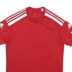 ADIDAS Mens Red Athletic T-Shirt L Short Sleeve Crew Neck Sports Training Gym