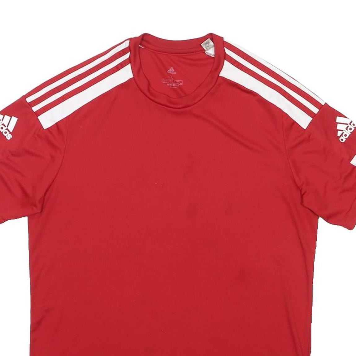 ADIDAS Mens Red Athletic T-Shirt L Short Sleeve Crew Neck Sports Training Gym
