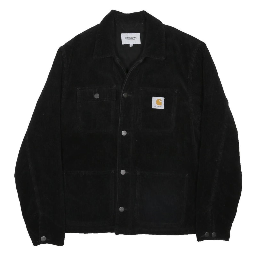 CARHARTT WIP Michigan Coat Mens Black Corduroy Jacket S Cotton Blend Workwear