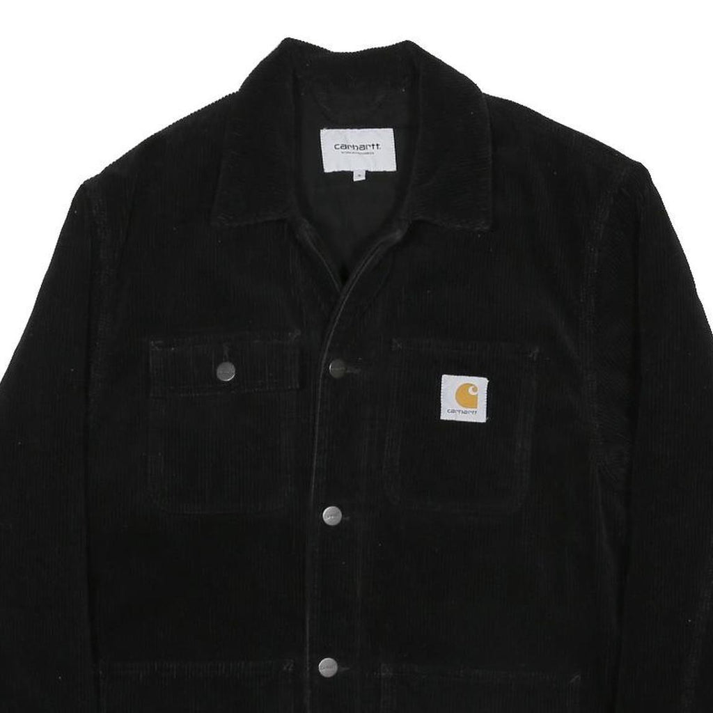 CARHARTT WIP Michigan Coat Mens Black Corduroy Jacket S Cotton Blend Workwear