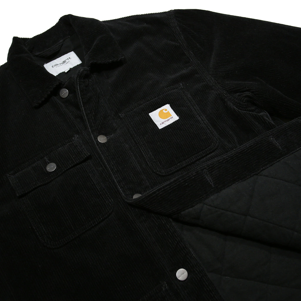CARHARTT WIP Michigan Coat Mens Black Corduroy Jacket S Cotton Blend Workwear